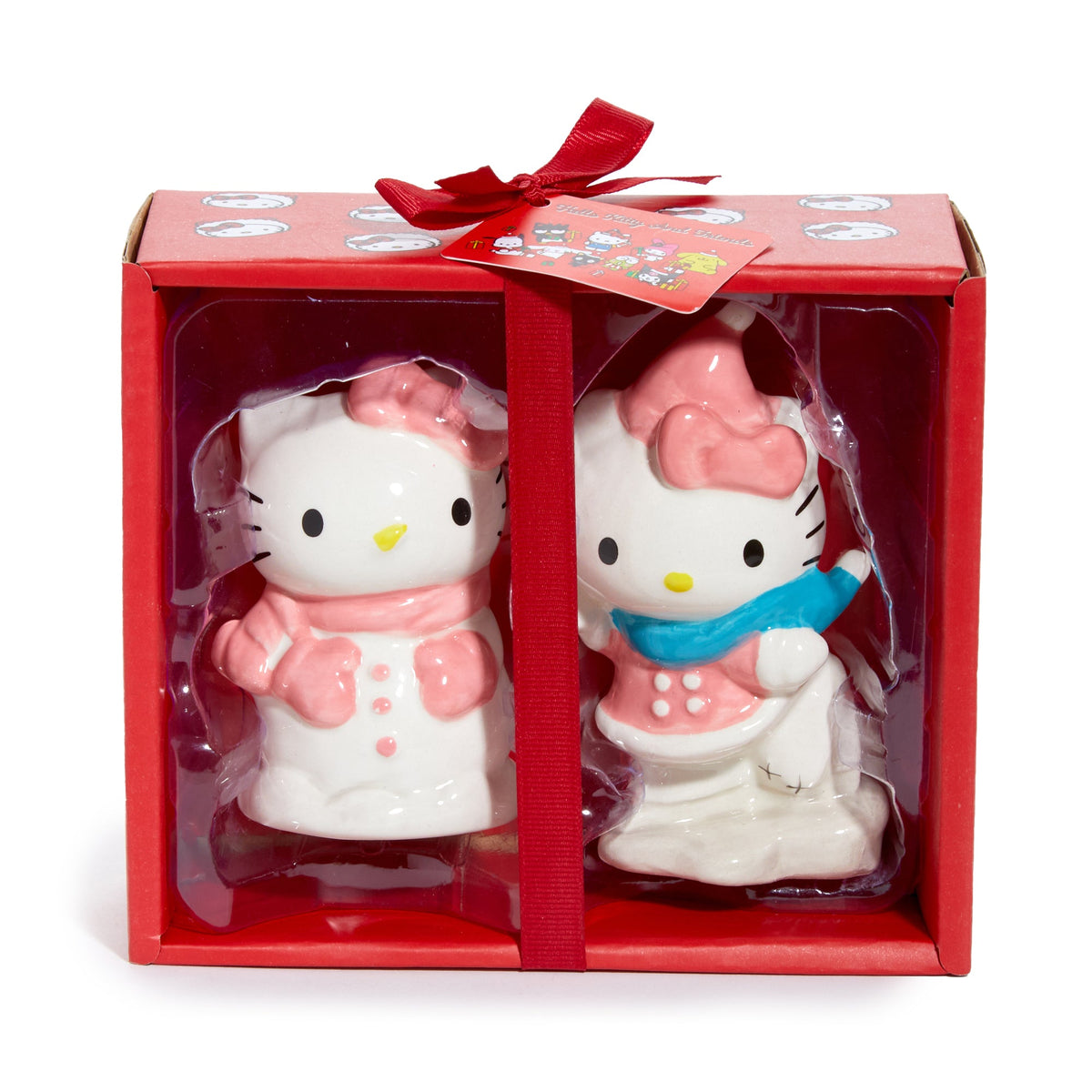 Hello Kitty Ceramic Holiday Salt And Pepper Set, Snow Play