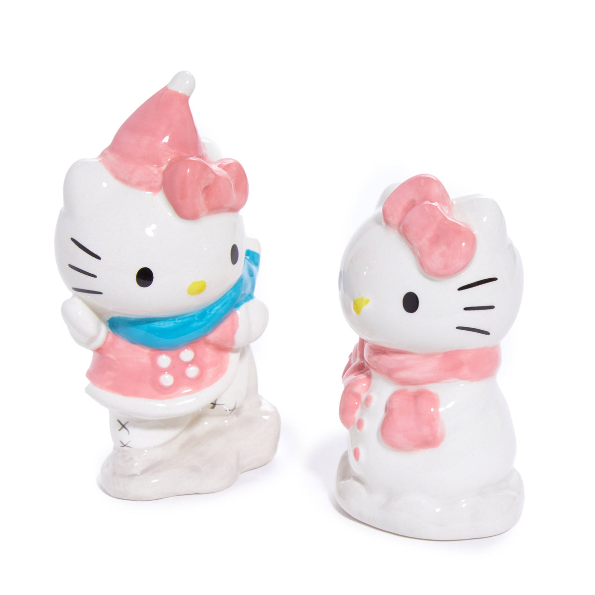 Hello Kitty Ceramic Holiday Salt And Pepper Set, Snow Play