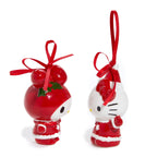 Hello Kitty and My Melody Santa Suit Holiday Ceramic Ornament Set of 2