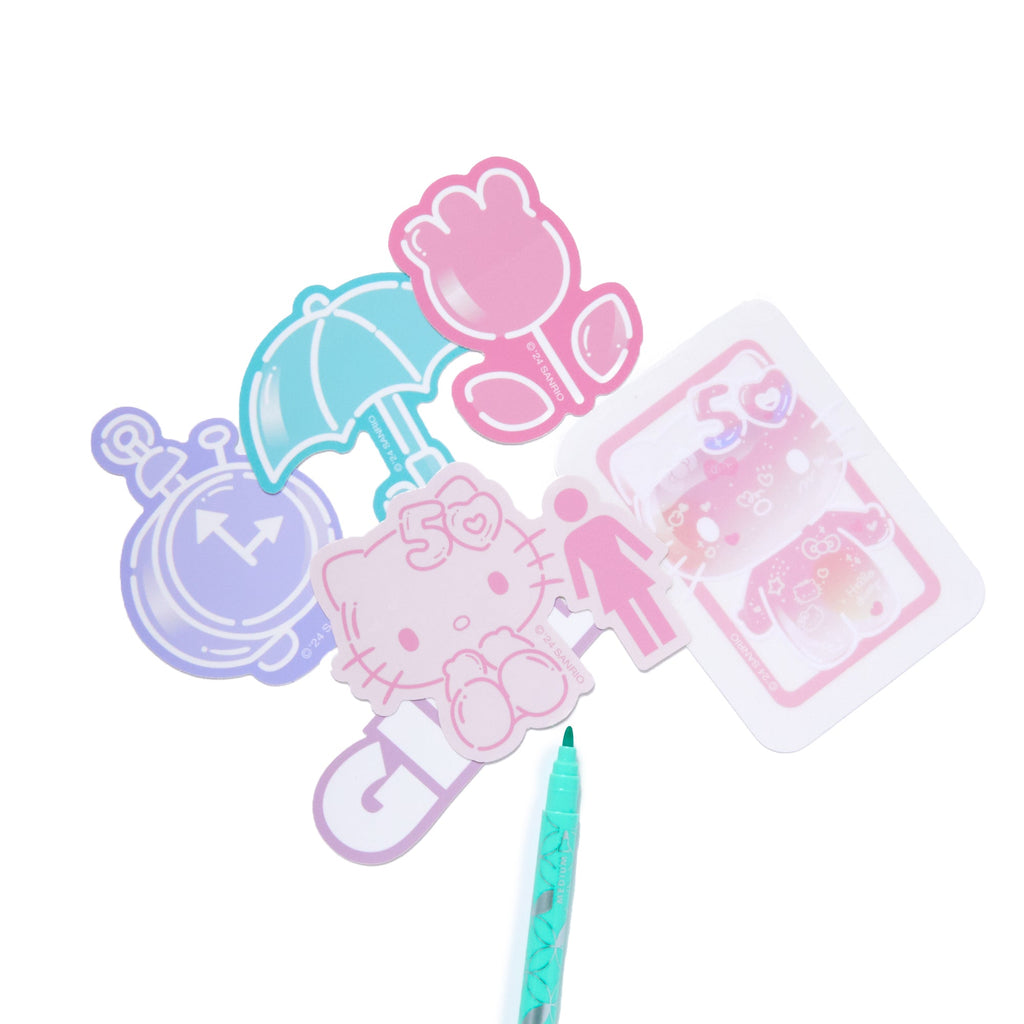 Hello Kitty X Girl Skateboards 6 Piece Sticker Pack, 50th Anniversary