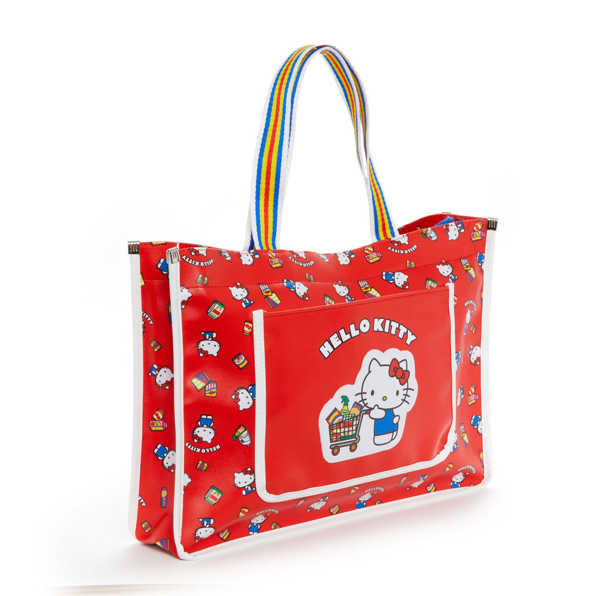 Hello Kitty PU Tote Bag with Contrasting Strap, Supermarket Series