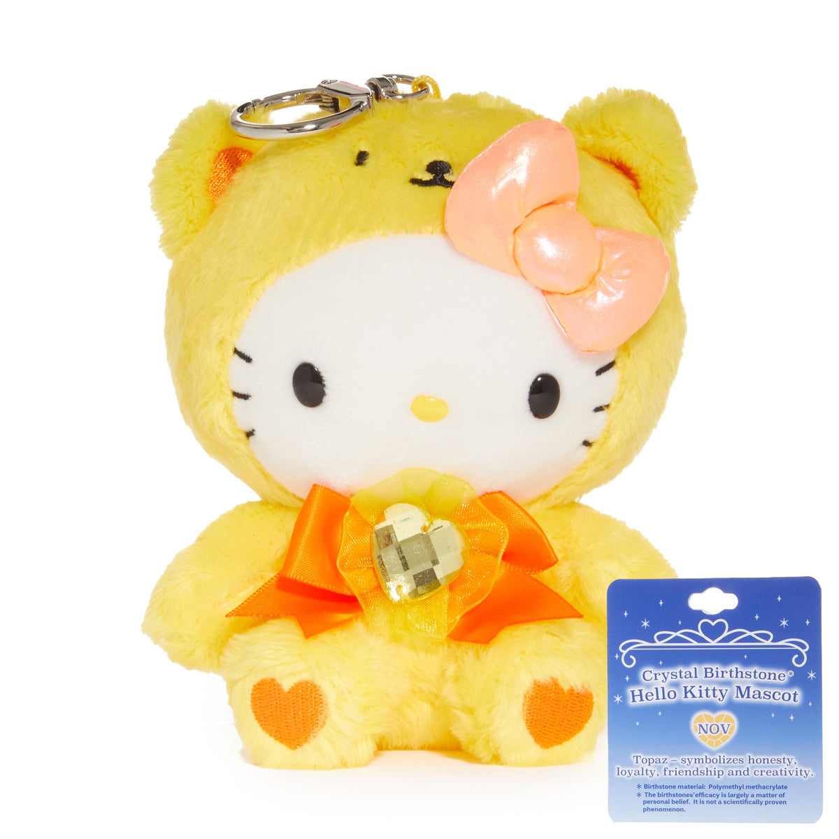 Hello Kitty Birthstone Mascot Keychain (Nov-Topaz)