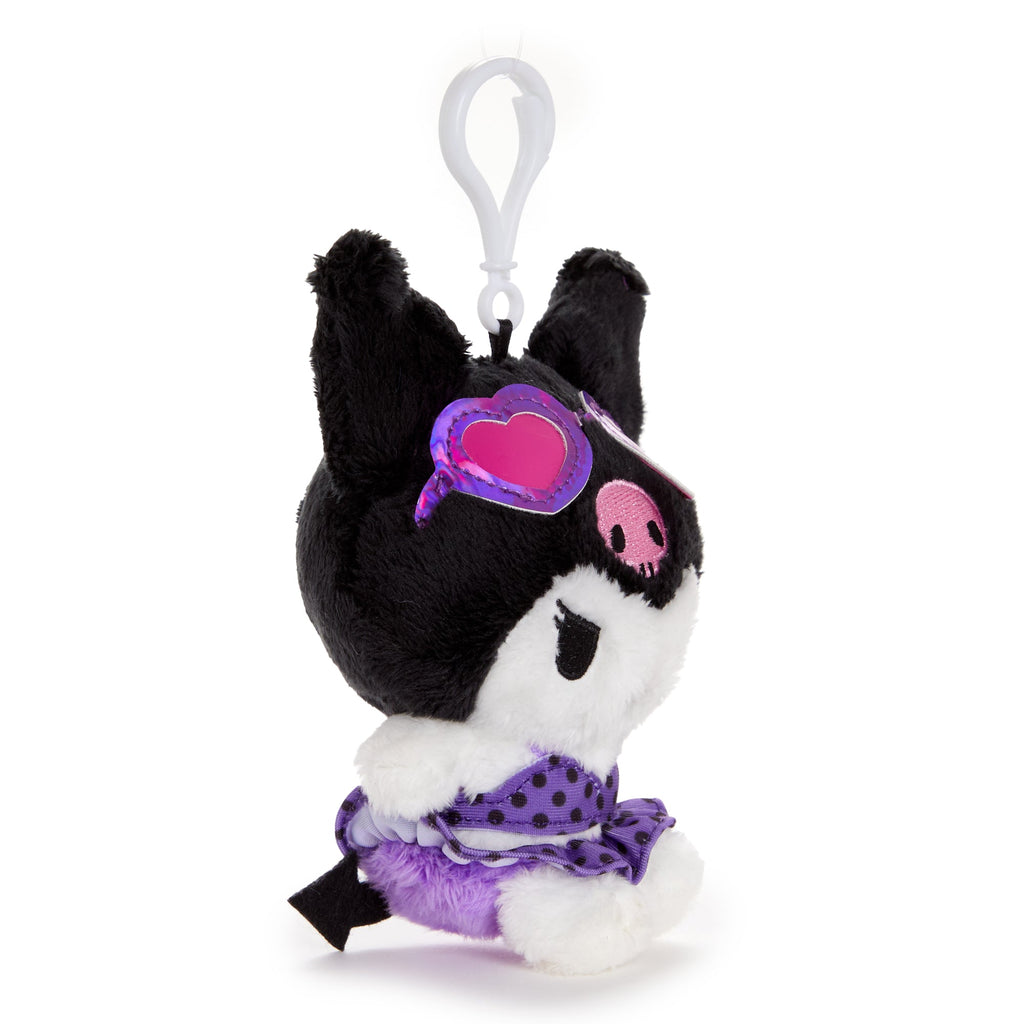 Kuromi Plush Mascot Clip in Heart Sunglasses, Summer Swim Series