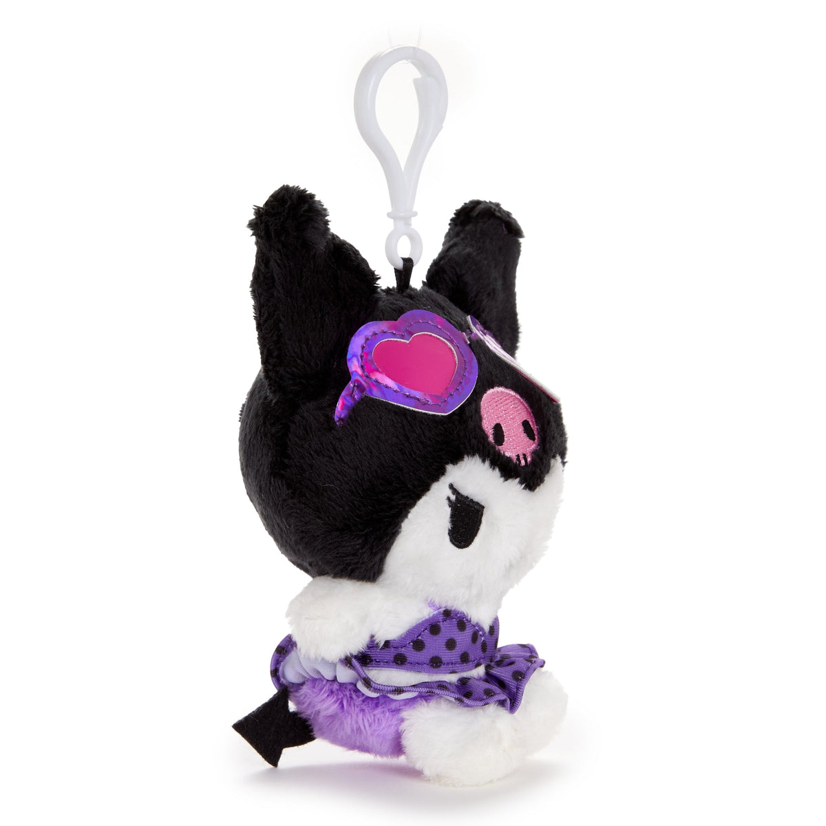 Kuromi Plush Mascot Clip in Heart Sunglasses, Summer Swim Series