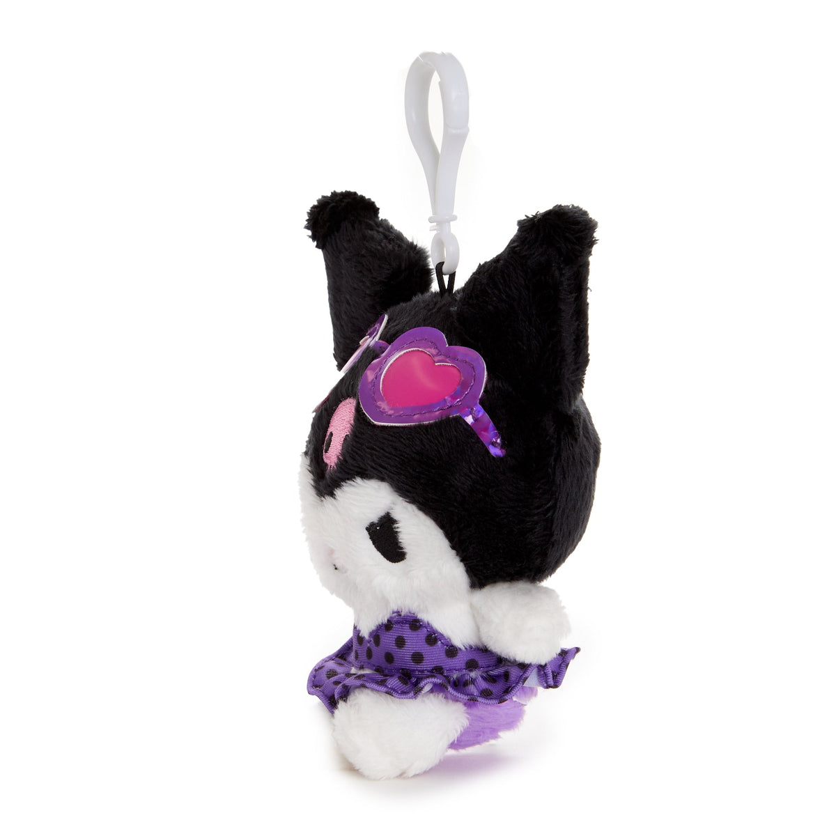 Kuromi Plush Mascot Clip in Heart Sunglasses, Summer Swim Series