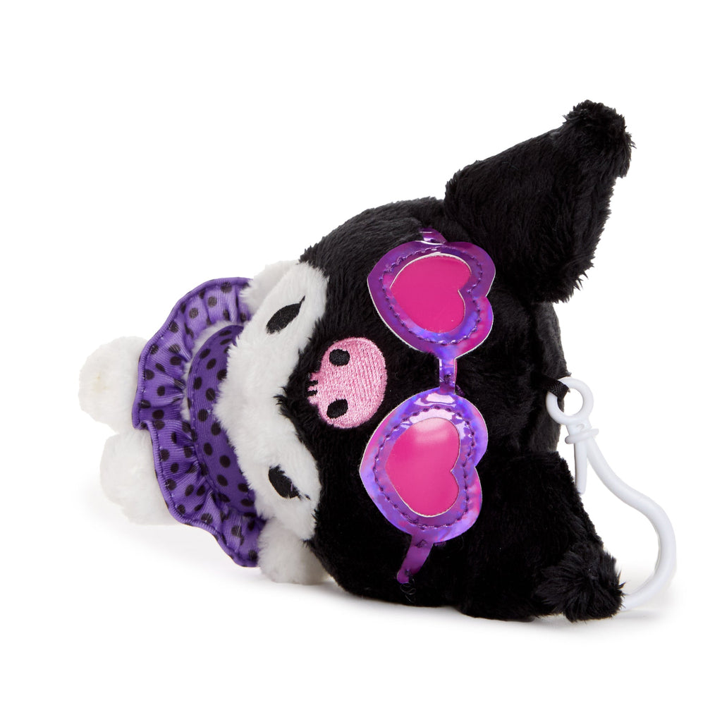 Kuromi Plush Mascot Clip in Heart Sunglasses, Summer Swim Series