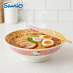 Hello Kitty Ceramic Noodle Bowl and Chopstick Set, Golden Flowers