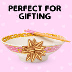 Hello Kitty Ceramic Noodle Bowl and Chopstick Set, Golden Flowers