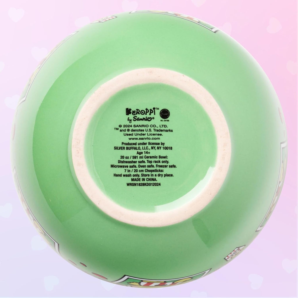 Keroppi Ceramic Ramen Bowl and Chopstick Set, Snap Shots