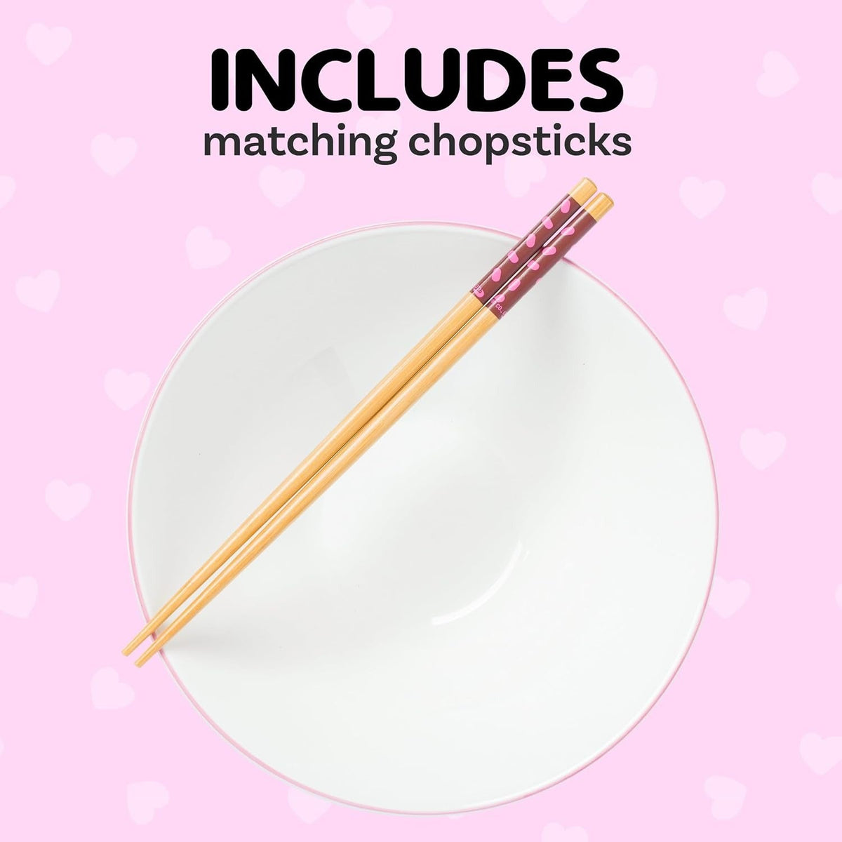 Chococat Ceramic Noodle Bowl and Chopstick Set, Sprinkles