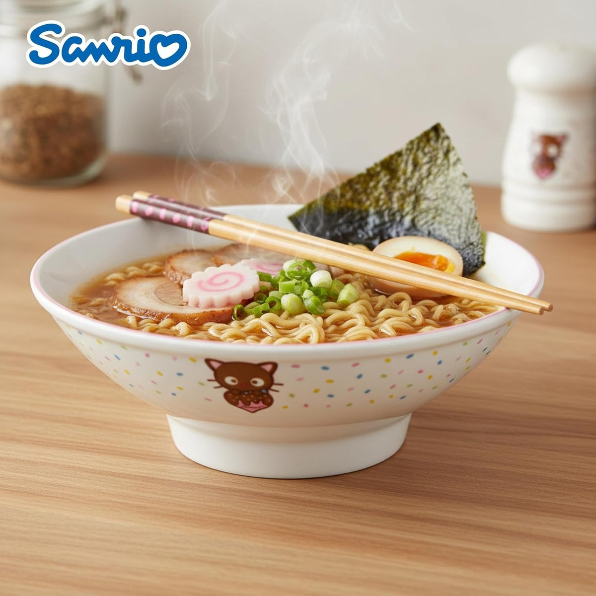 Chococat Ceramic Noodle Bowl and Chopstick Set, Sprinkles