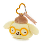 Pompompurin Glasses Series Plush Mascot Keychain