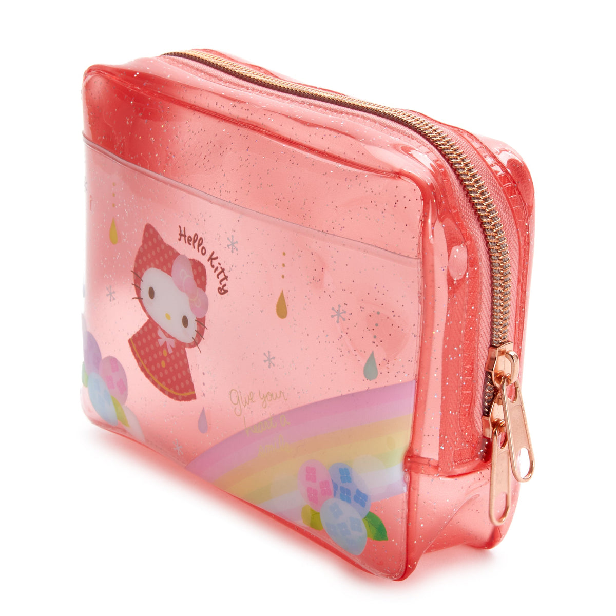 Hello Kitty Rainy Days Glitter Clear Zipper Pouch