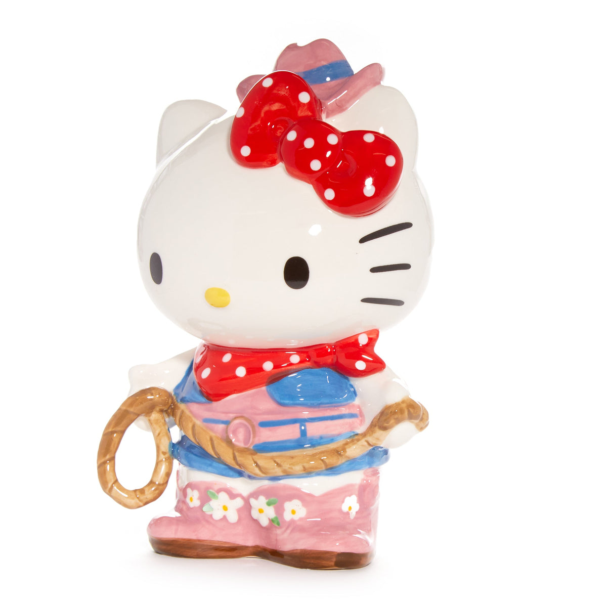 Hello Kitty Cowgirl Hand-Painted Ceramic Coin Bank