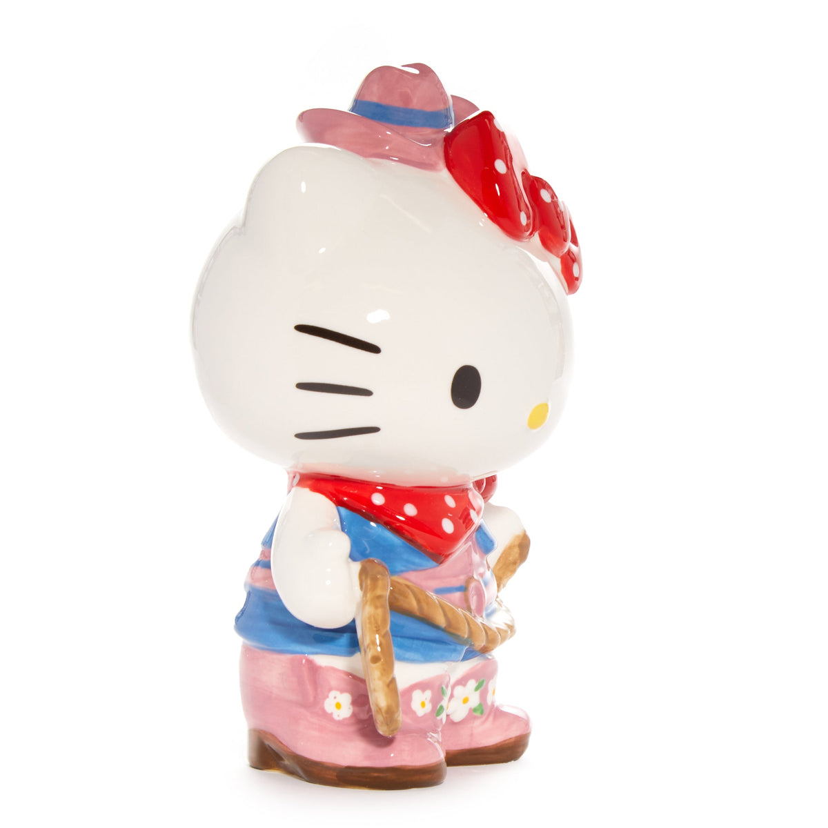 Hello Kitty Cowgirl Hand-Painted Ceramic Coin Bank
