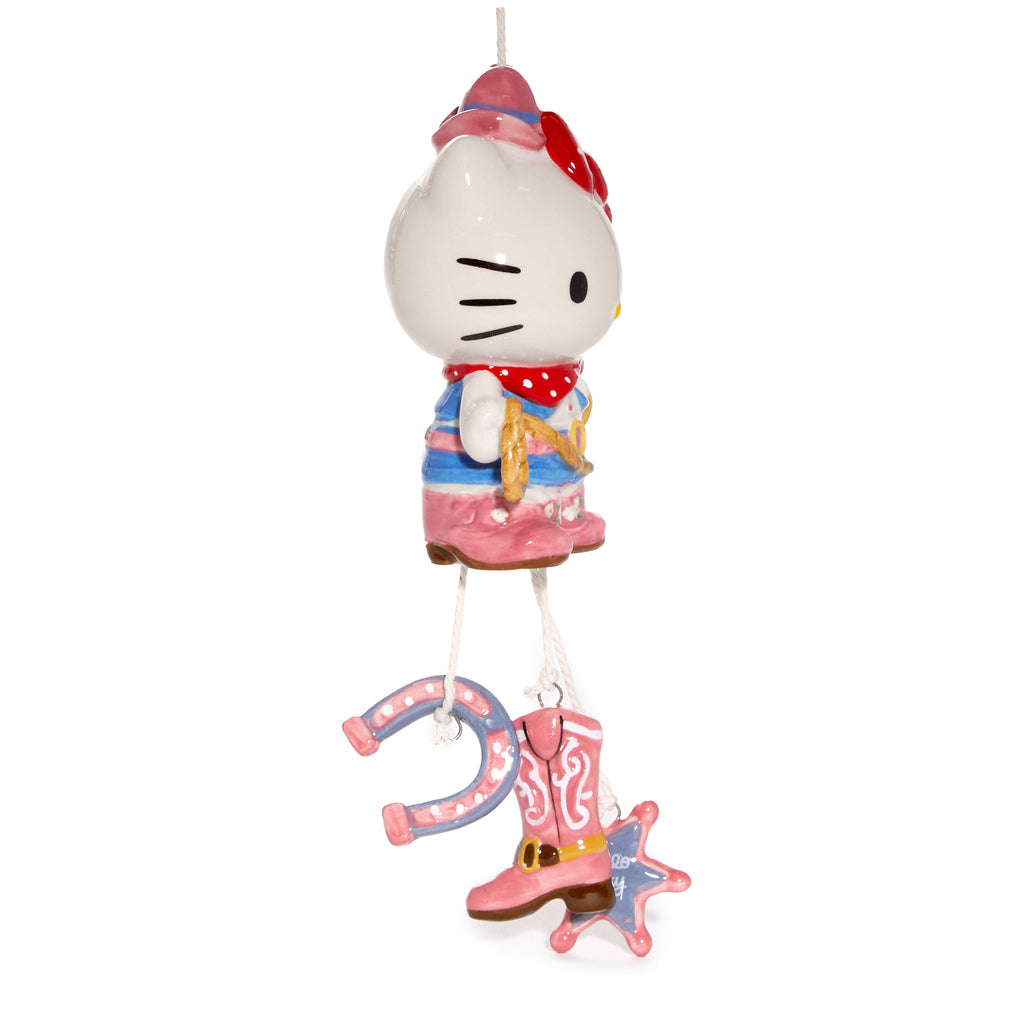 Hello Kitty Cowgirl Hand-Painted Ceramic Wind Chime