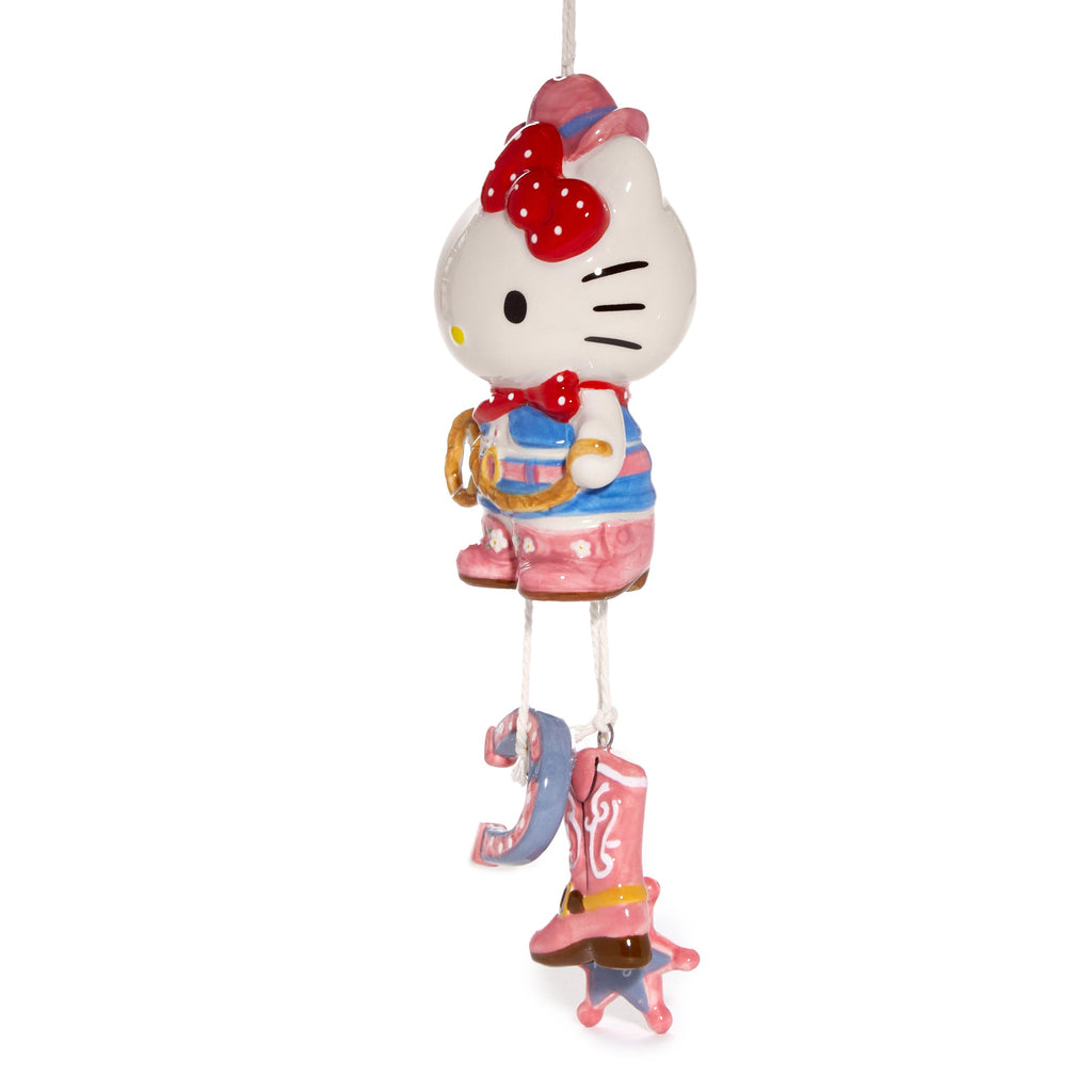 Hello Kitty Cowgirl Hand-Painted Ceramic Wind Chime