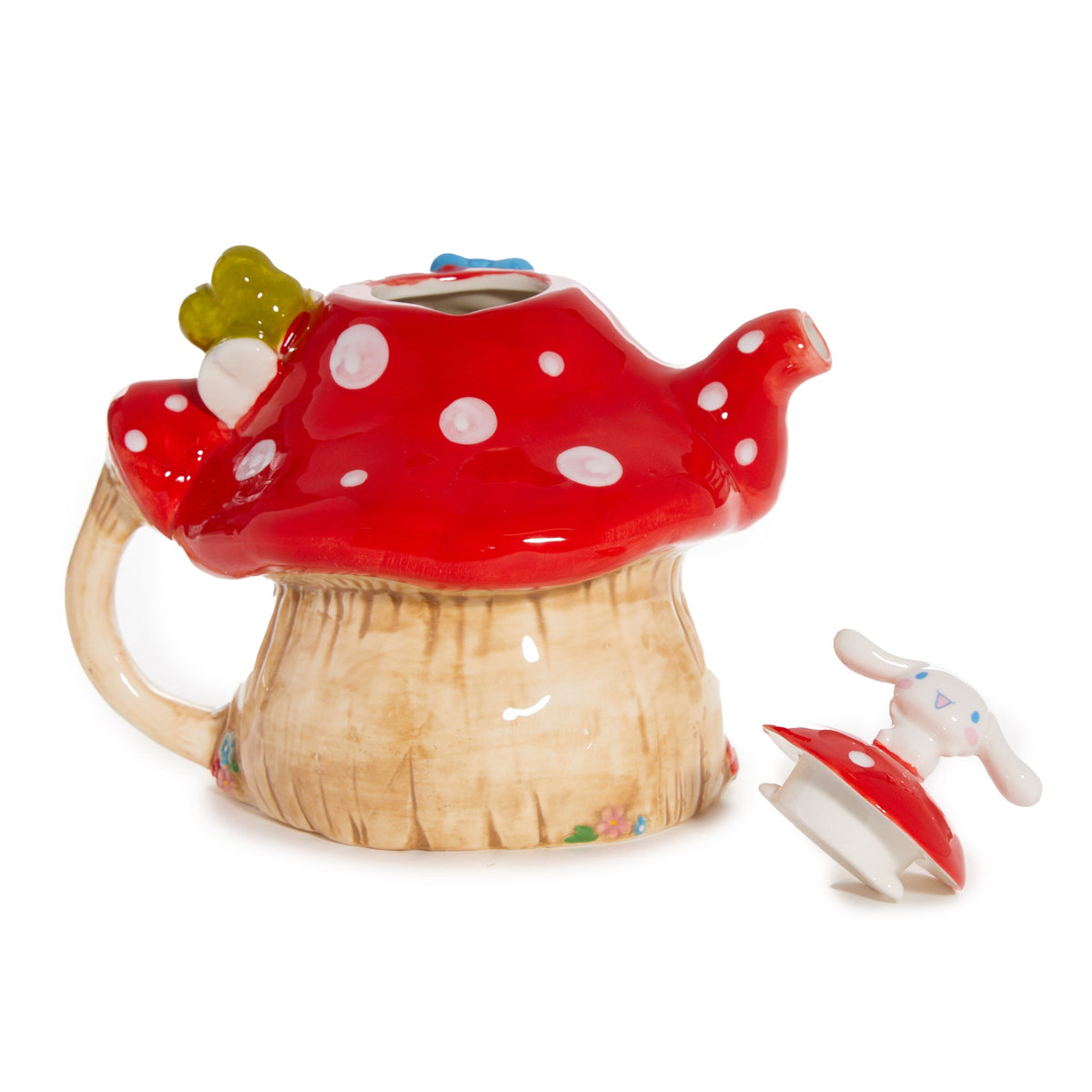 Hello Kitty and Friends Hand-Painted Mushroom Ceramic Teapot