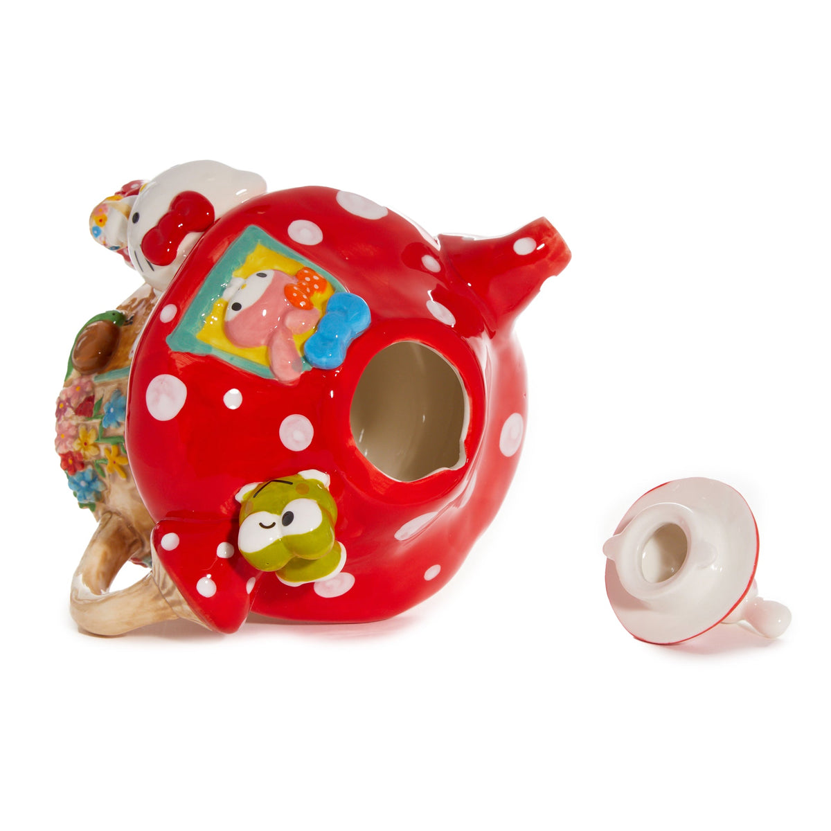 Hello Kitty and Friends Hand-Painted Mushroom Ceramic Teapot