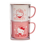 Hello Kitty Lone Star Hand-Painted Ceramic Mug Set of 2