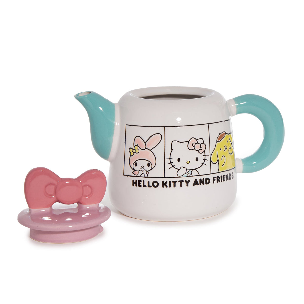 Hello Kitty and Friends Hand-Painted Ceramic Grid Teapot