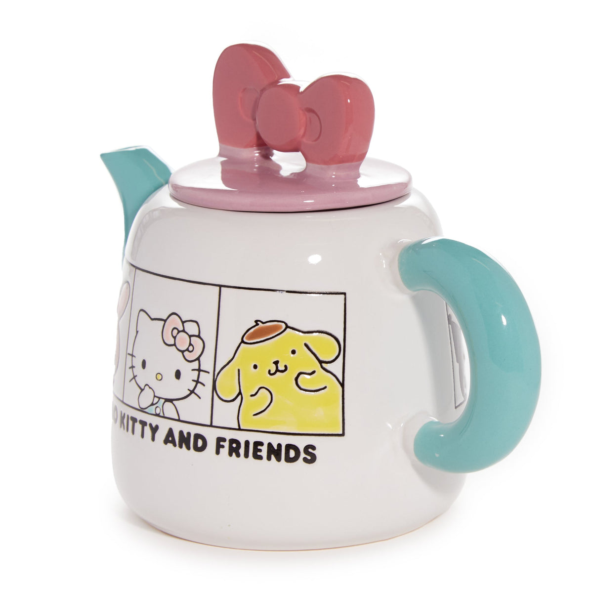 Hello Kitty and Friends Hand-Painted Ceramic Grid Teapot