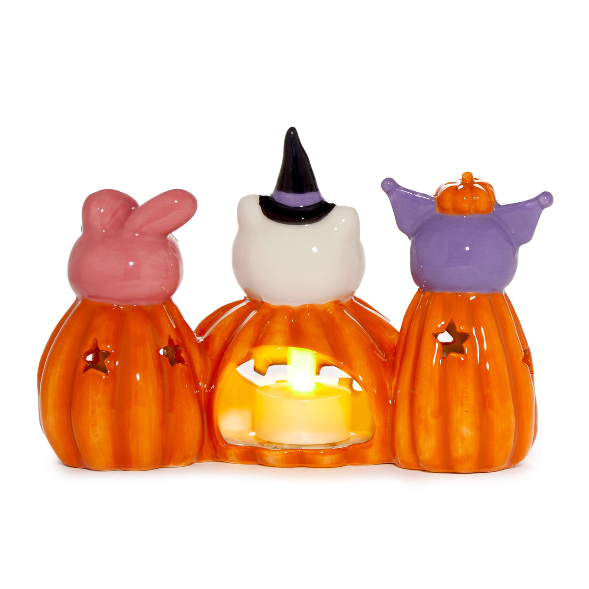 Hello Kitty and Friends Carved Pumpkin Ceramic Candle House