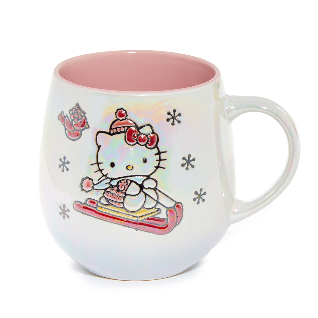 Hello Kitty Holiday Ski Hand-Painted Ceramic Mug and Figurine Set