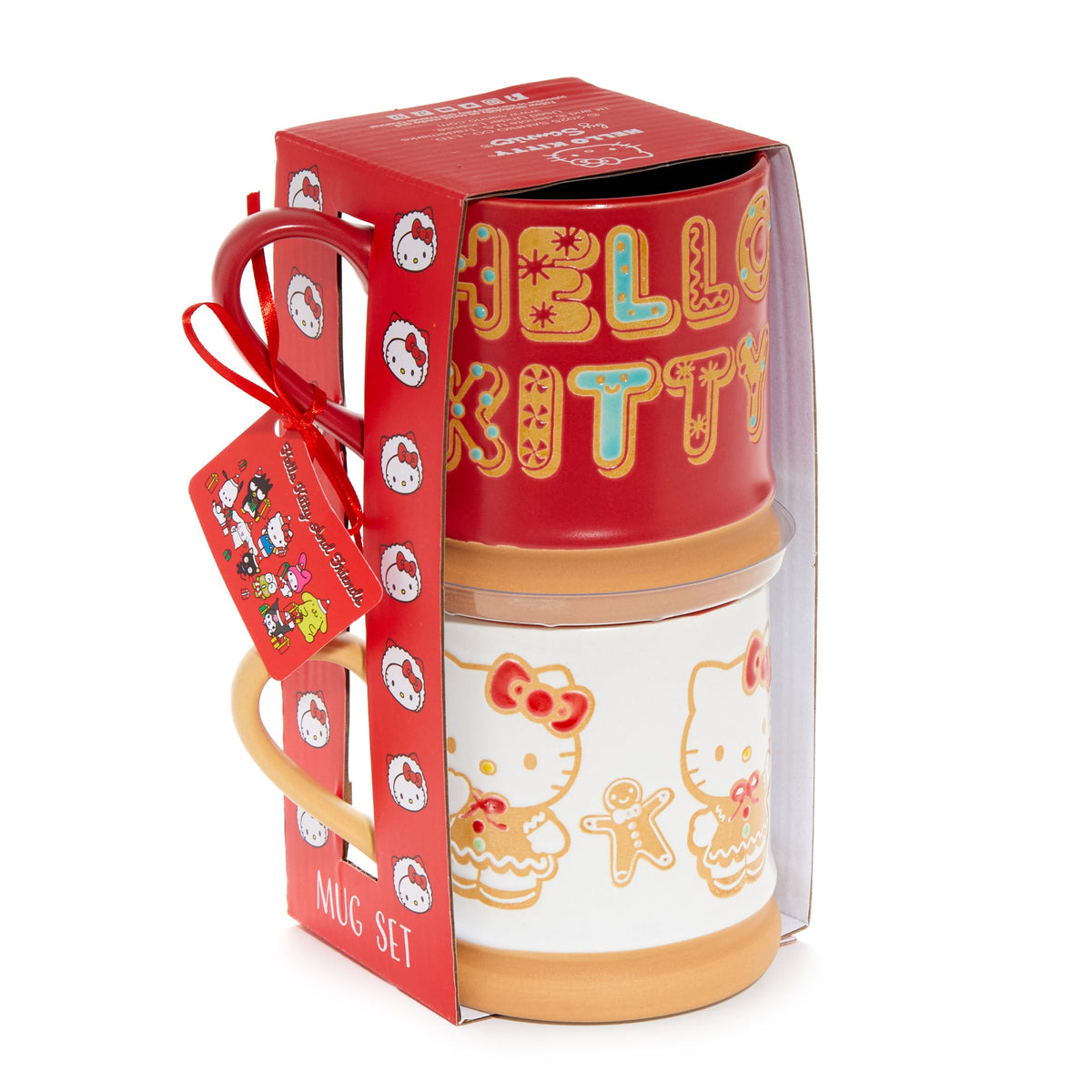 Hello Kitty Gingerbread Hand-Painted Ceramic Mug Gift Set of 2