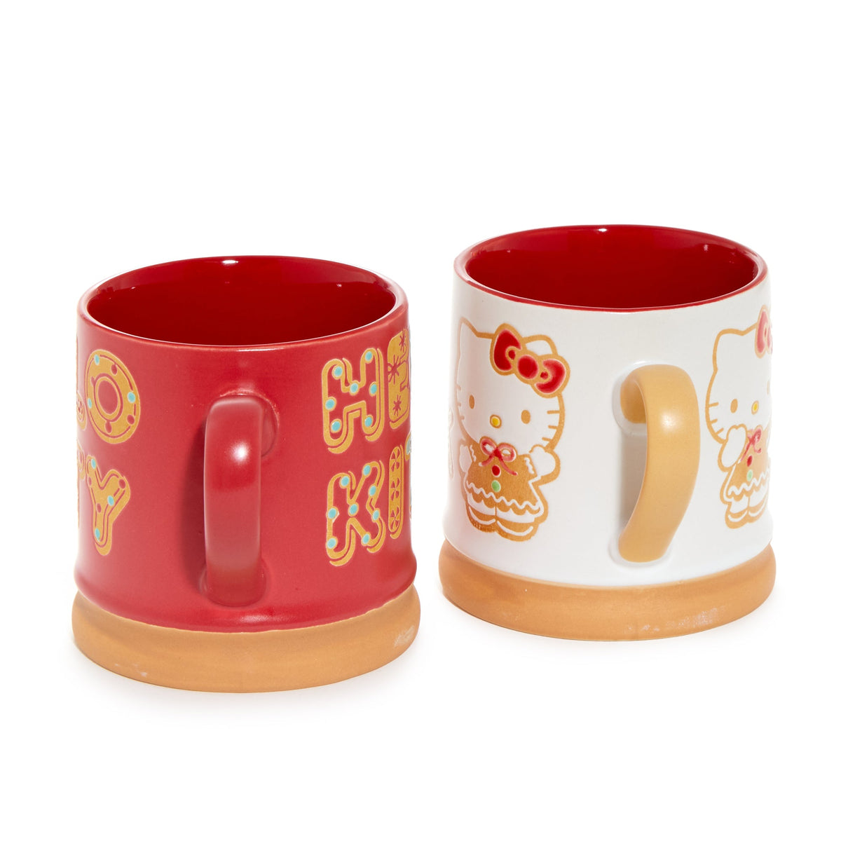 Hello Kitty Gingerbread Hand-Painted Ceramic Mug Gift Set of 2