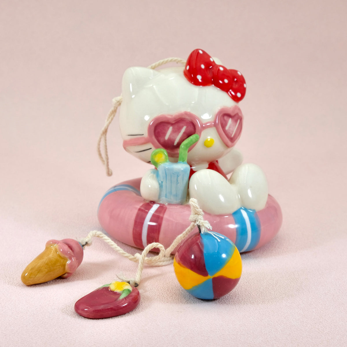 Hello Kitty Beach Fun Coastal Ceramic Wind Chime
