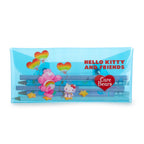 Hello Kitty x Care Bears Translucent Blue Snap Pencil Case