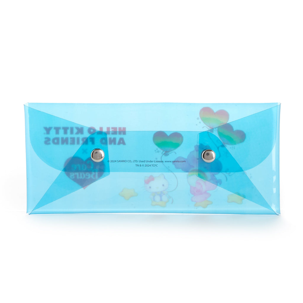 Hello Kitty x Care Bears Translucent Blue Snap Pencil Case