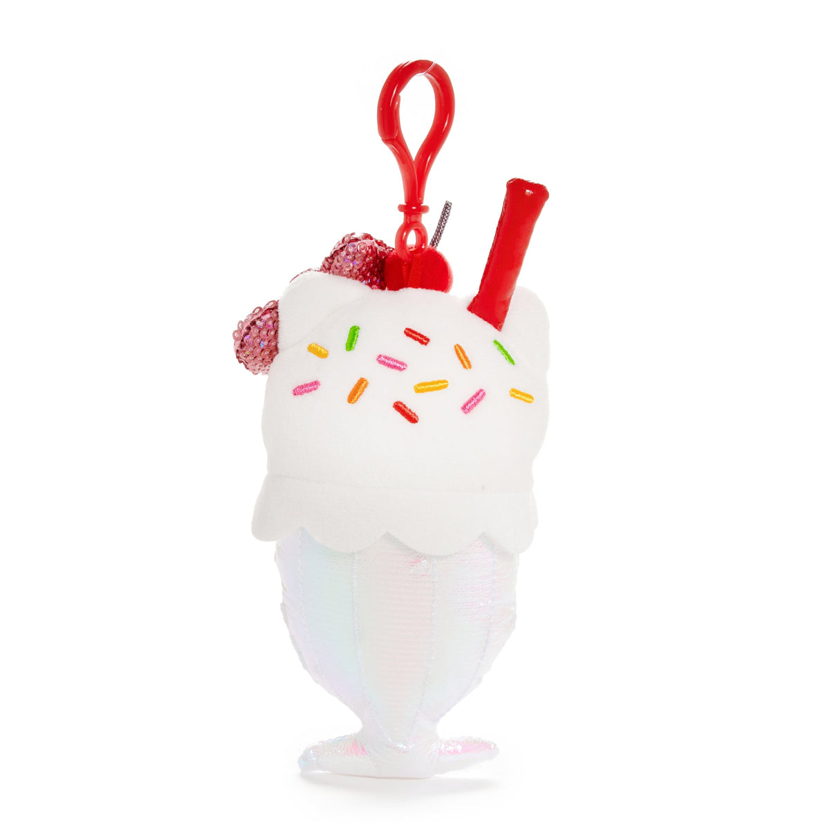 Hello Kitty Classic Carhop Milkshake Plush Mascot Clip