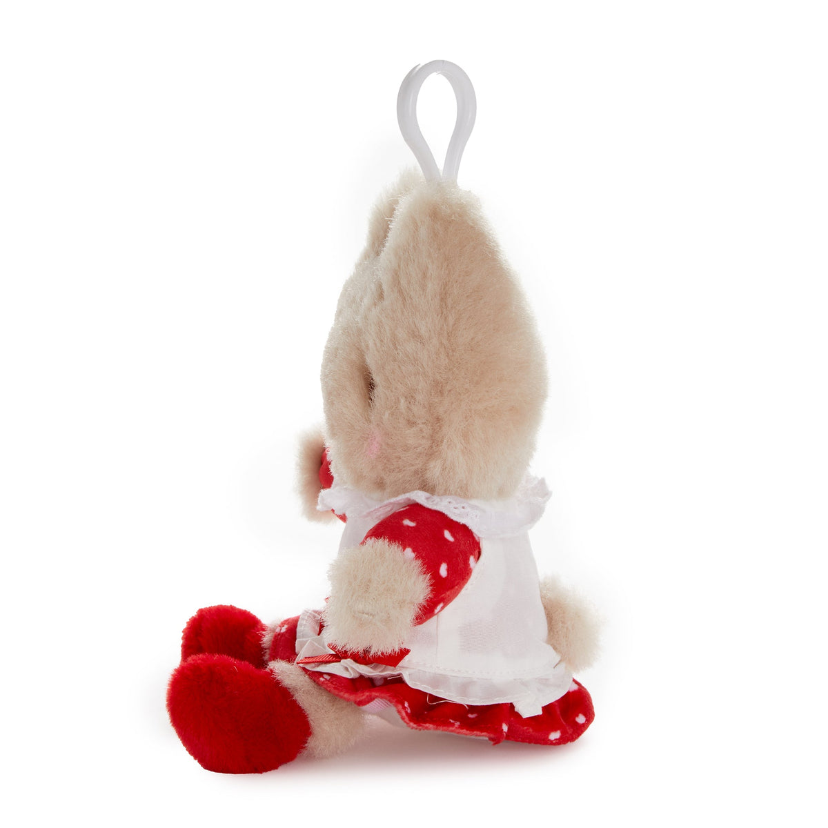 Marroncream Retro Plush Mascot Clip With Red Bows