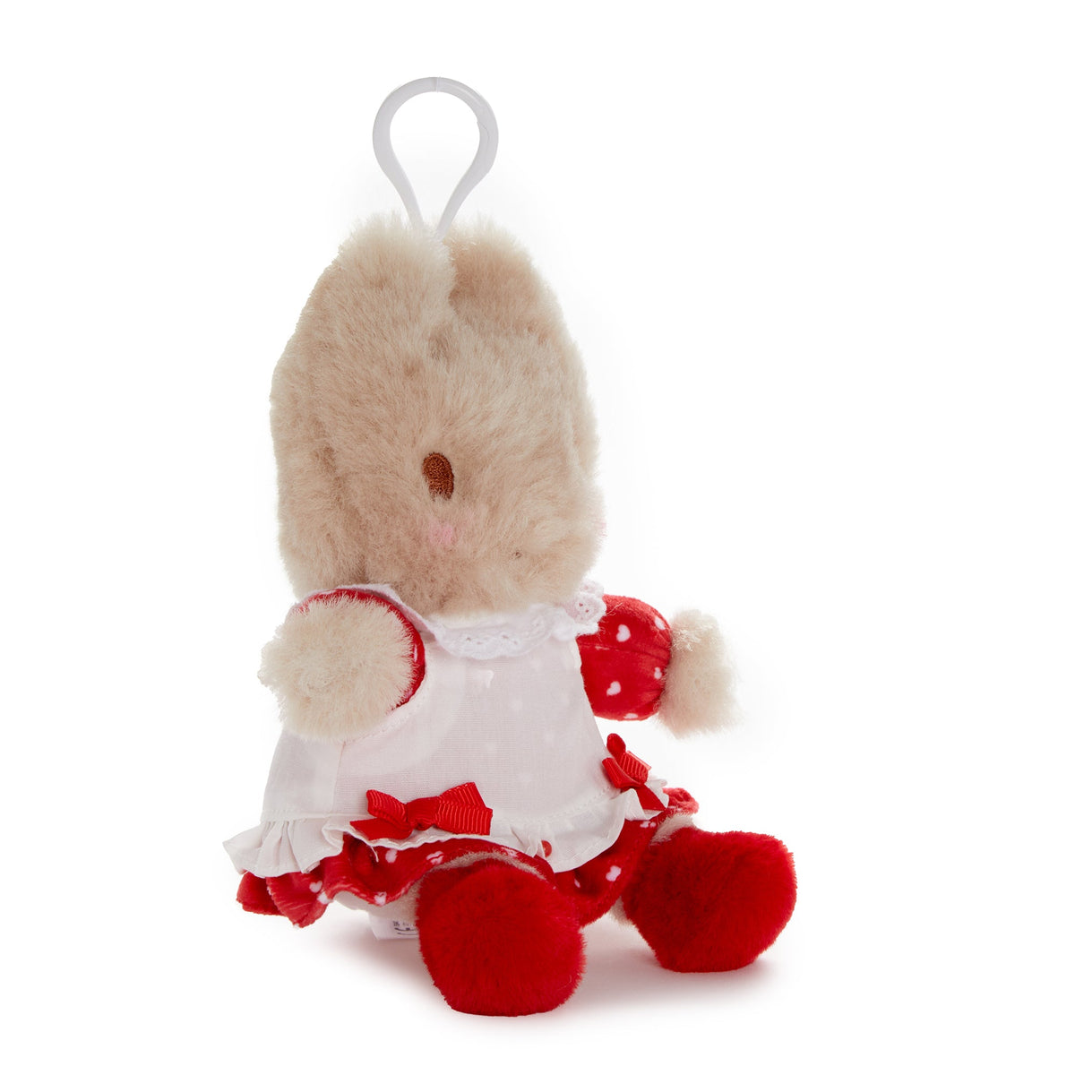 Marroncream Retro Plush Mascot Clip With Red Bows