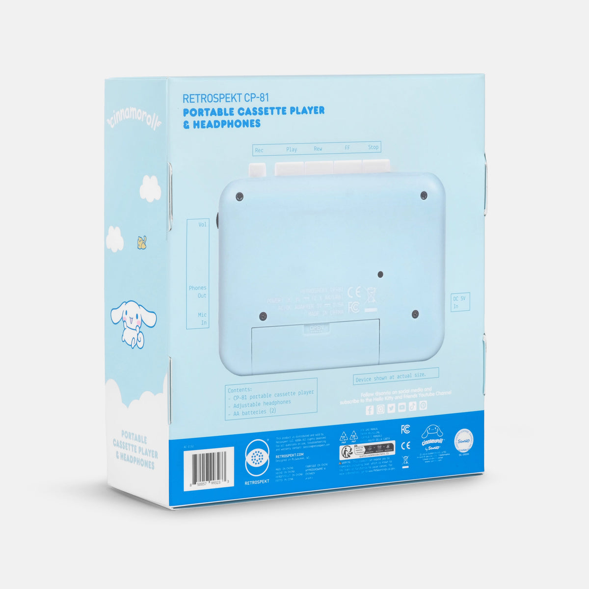 Cinnamoroll Classic Cp 81 Portable Cassette Player With Headphones