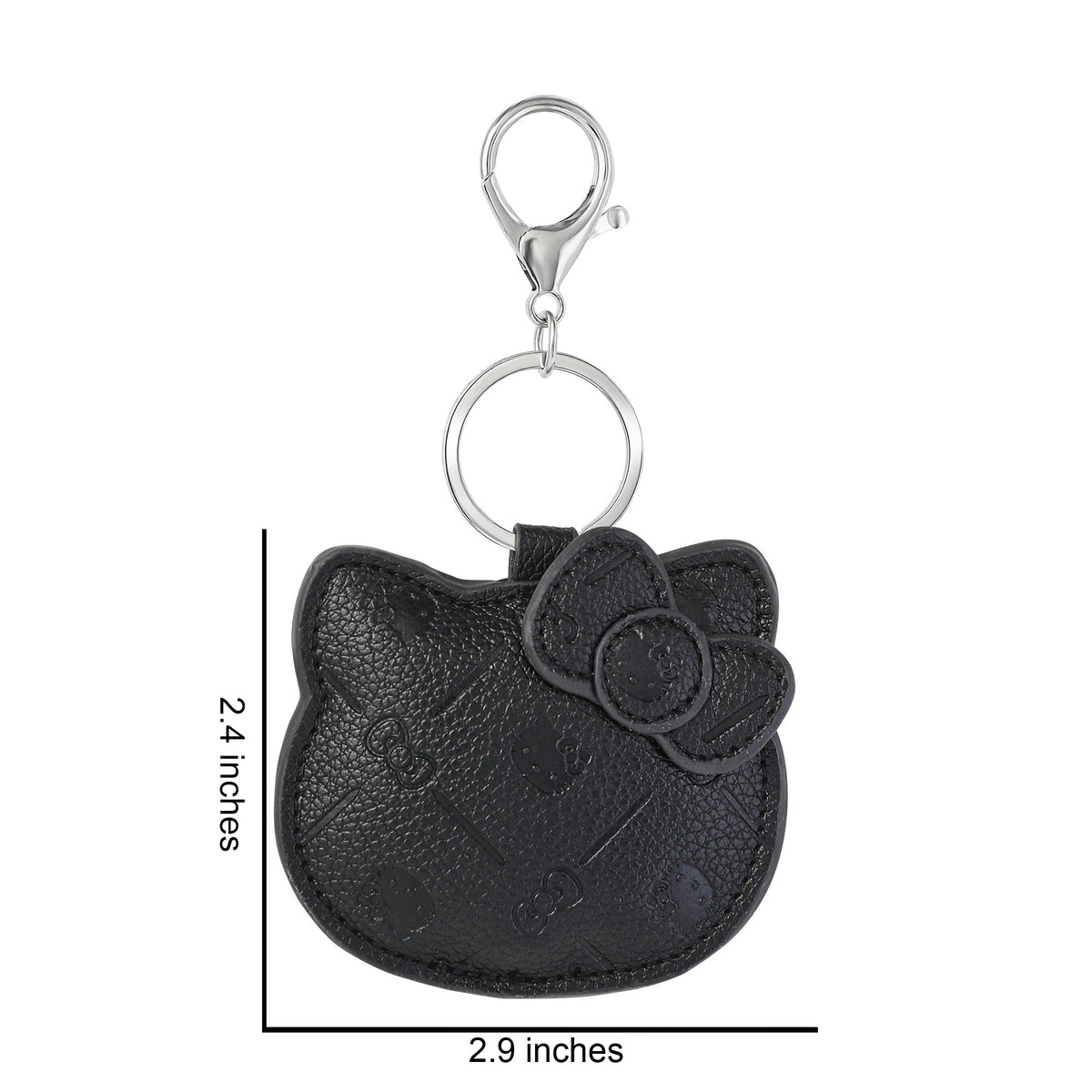 Hello Kitty Debossed Keychain, Black