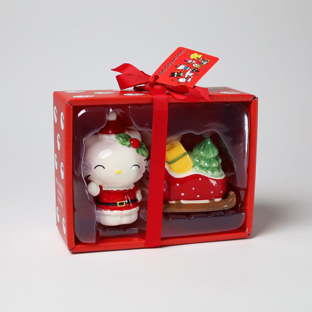 Hello Kitty Holiday Ceramic Salt and Pepper Set, Sled