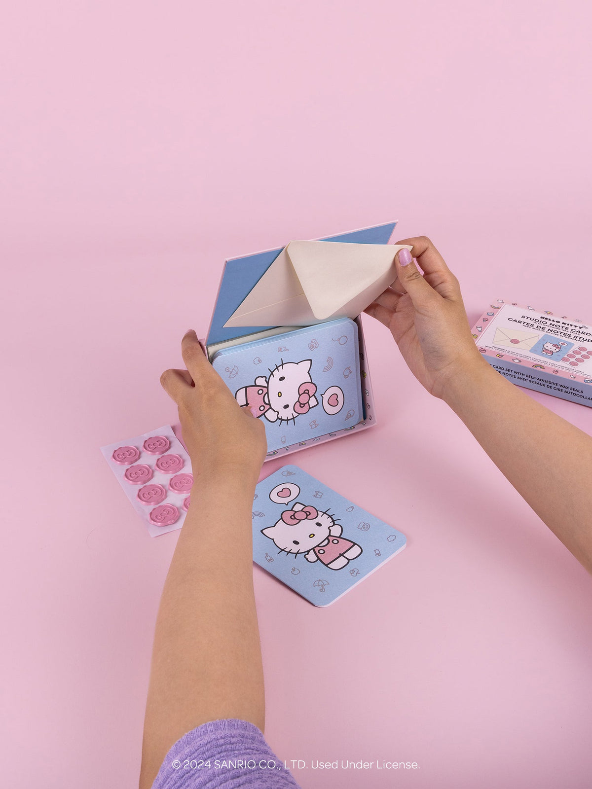 Hello Kitty Classic Pink Note Cards and Wax Seals Set by Studio Oh