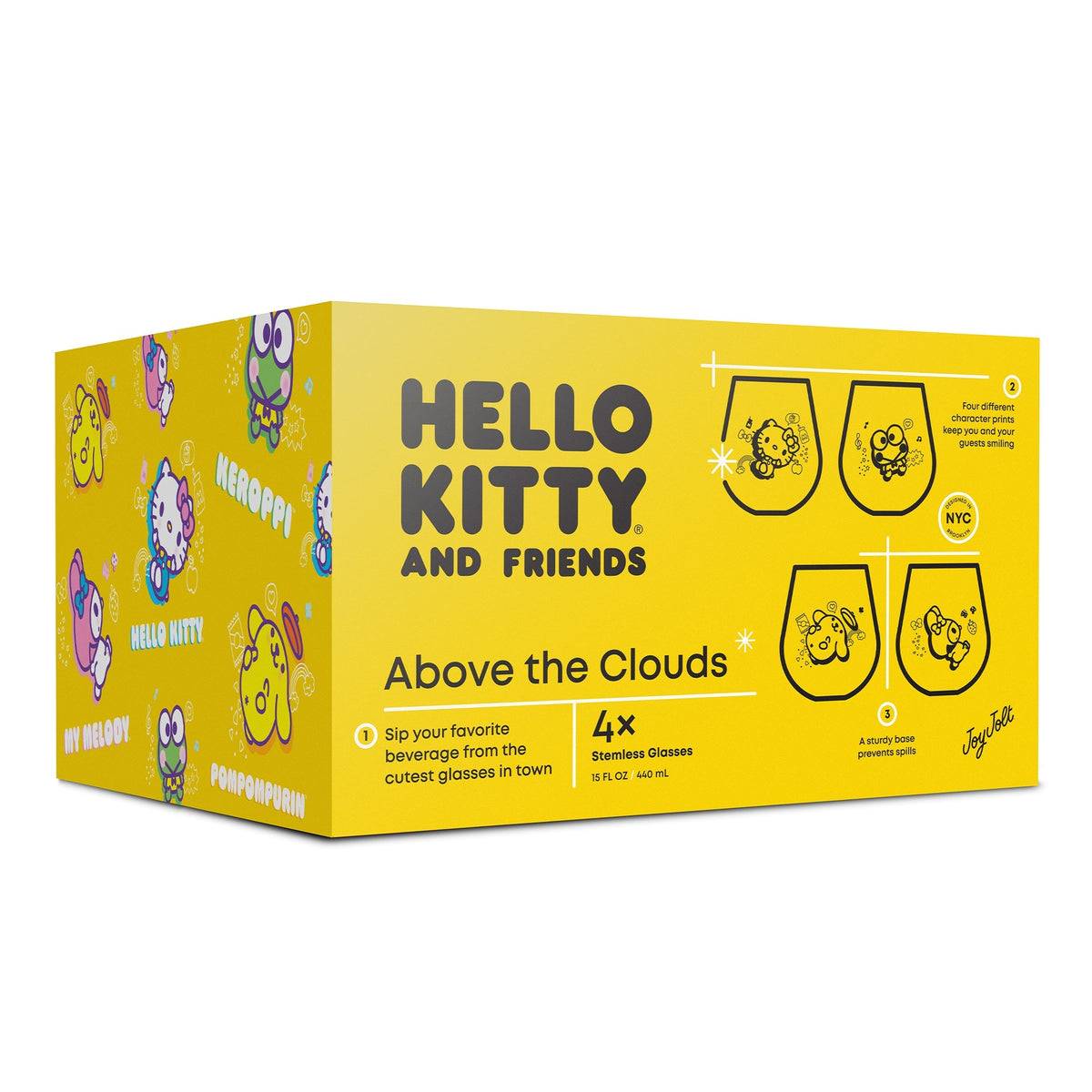 Hello Kitty and Friends Above the Clouds Stemless Glasses Set of 4