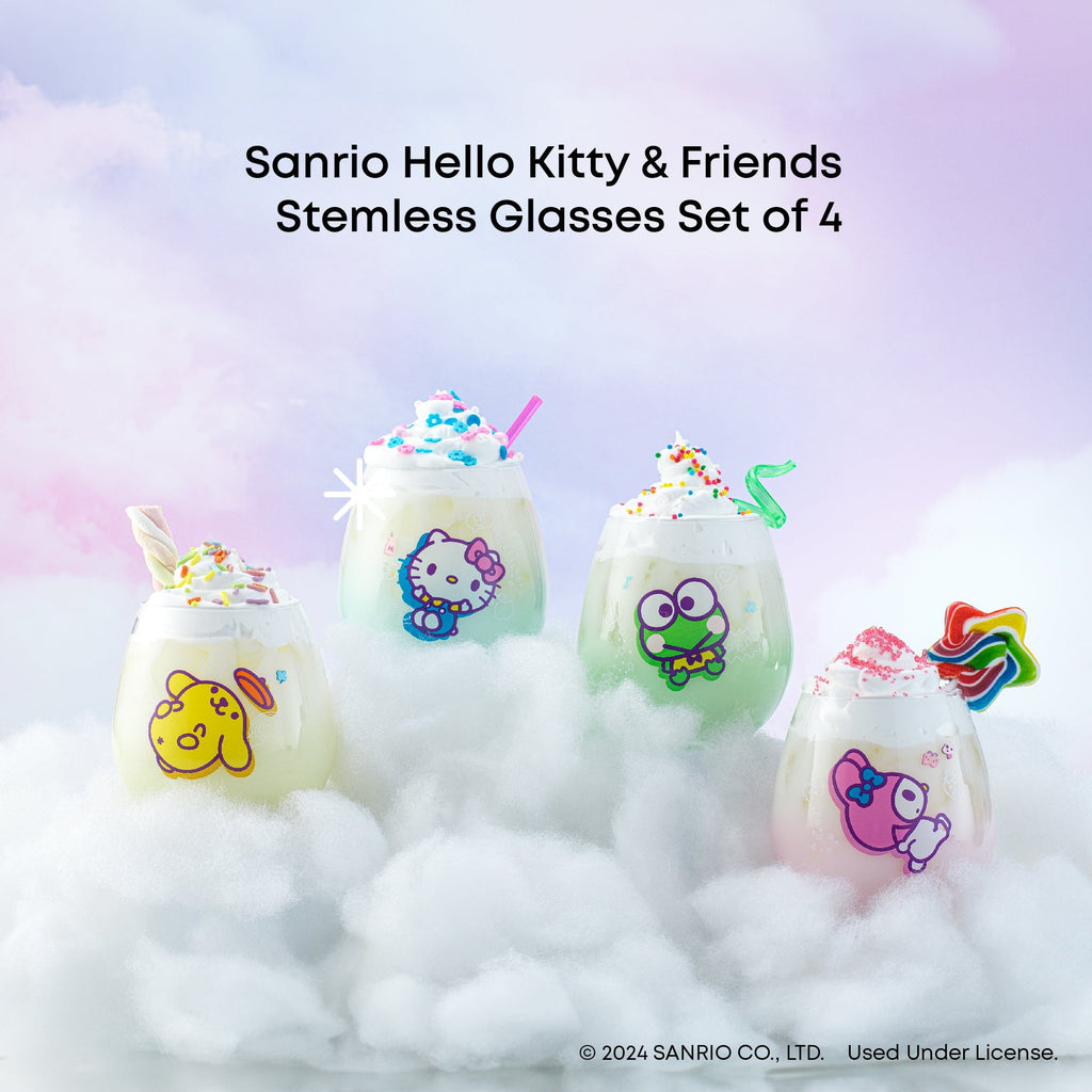 Hello Kitty and Friends Above the Clouds Stemless Glasses Set of 4