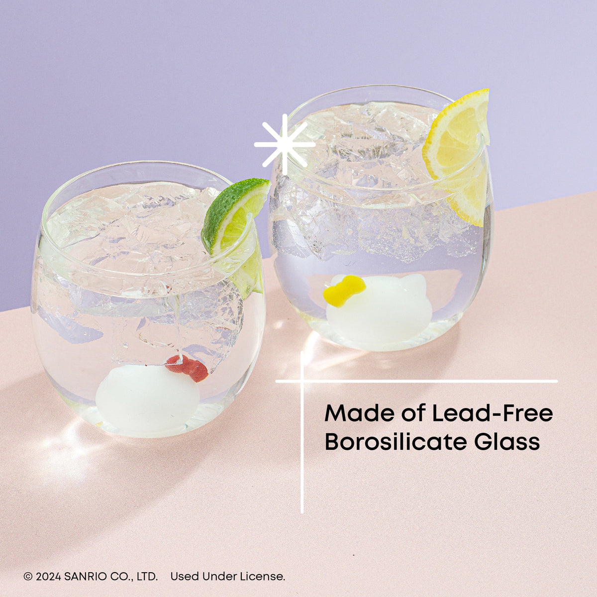 Hello Kitty and Mimmy 3D Icon Short Glasses Set of 2