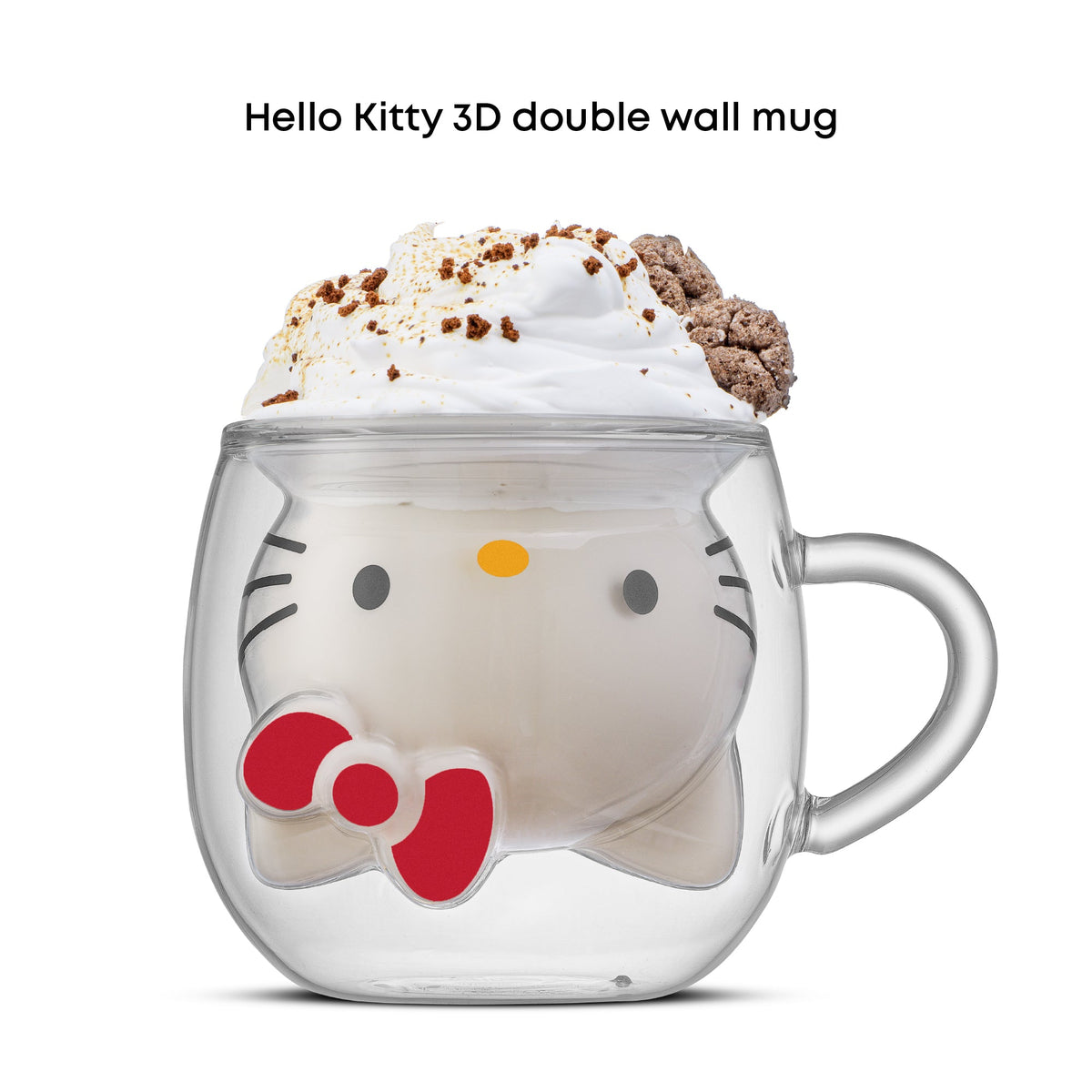 Hello Kitty 3D Double Wall Espresso Glass, 5.5 Oz
