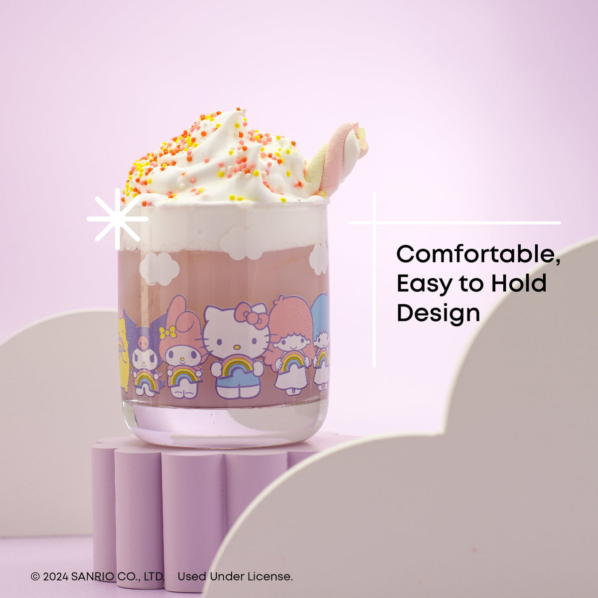 Hello Kitty and Friends Rainbow Short Glasses Set of 4