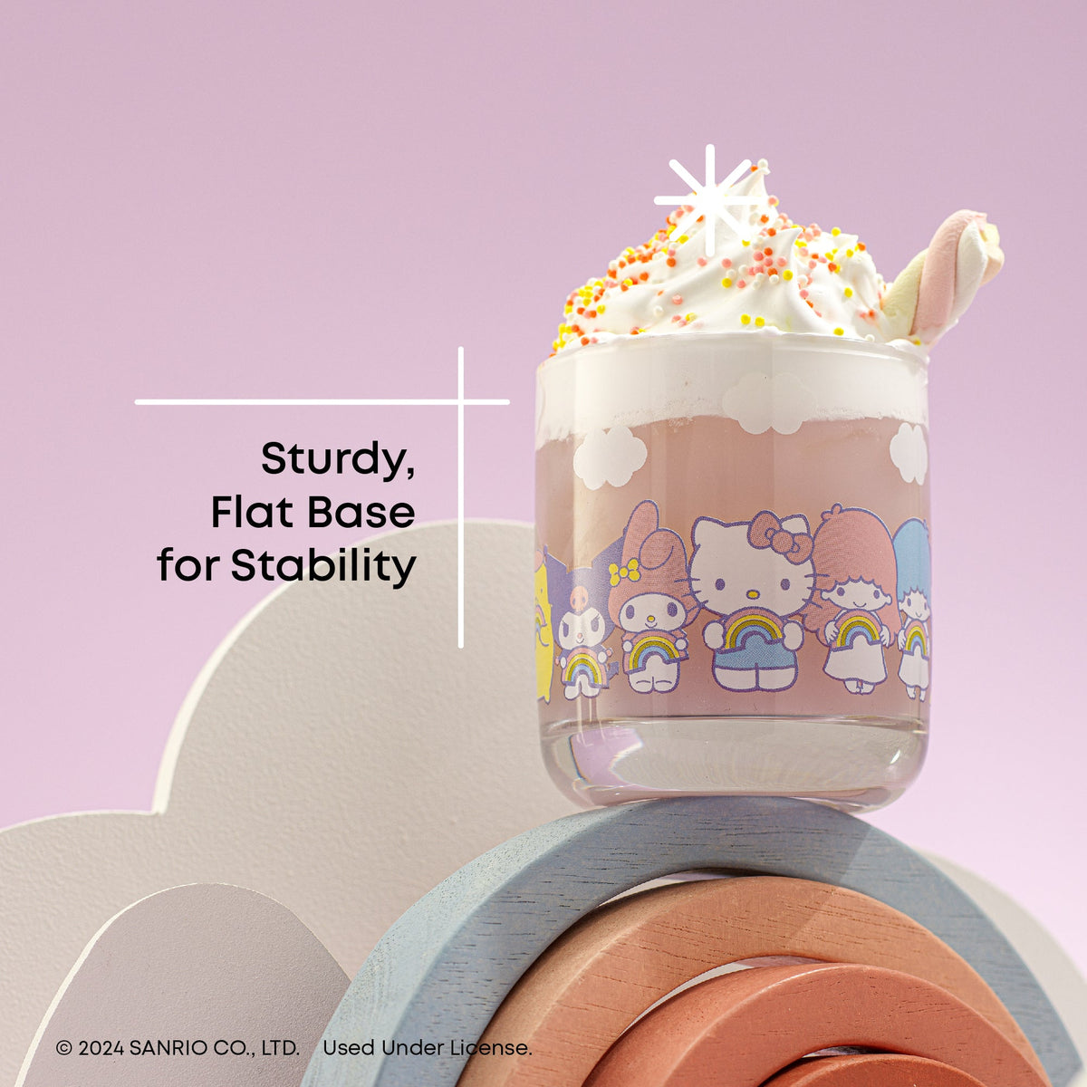 Hello Kitty and Friends Rainbow Short Glasses Set of 4
