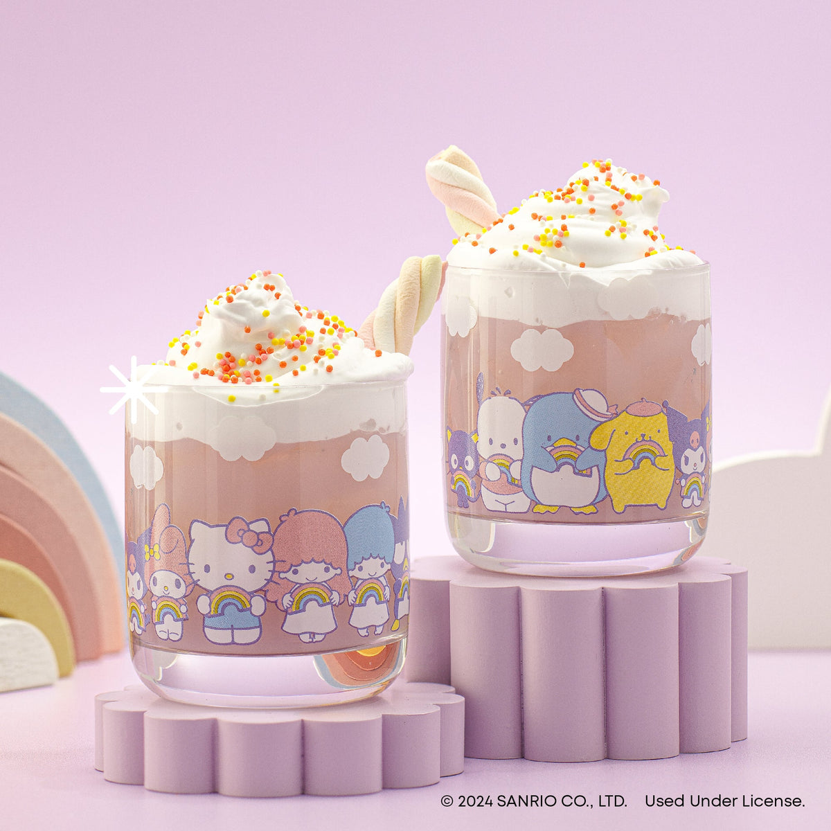 Hello Kitty and Friends Rainbow Short Glasses Set of 4