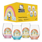 Hello Kitty Sweet Rainbow Stemless Glasses Set of 4