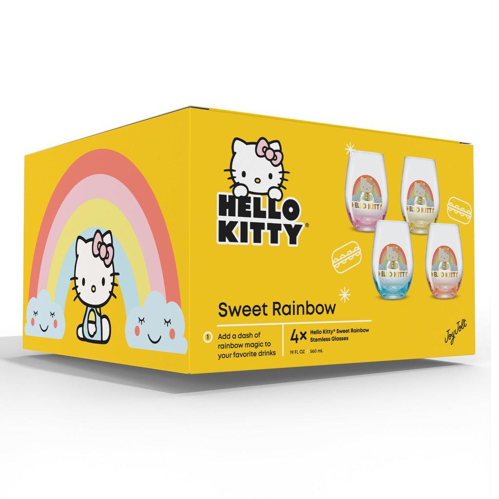 Hello Kitty Sweet Rainbow Stemless Glasses Set of 4