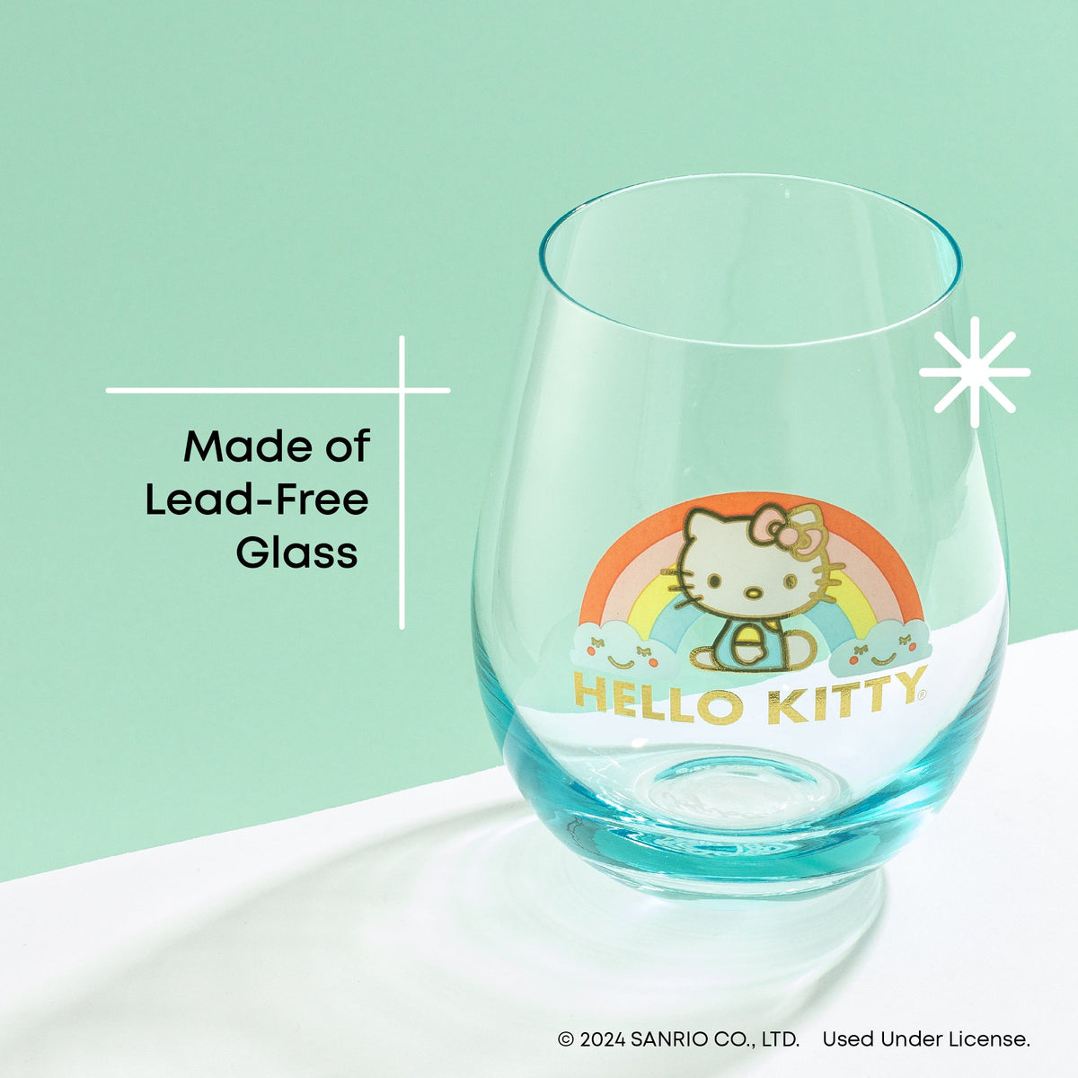Hello Kitty Sweet Rainbow Stemless Glasses Set of 4